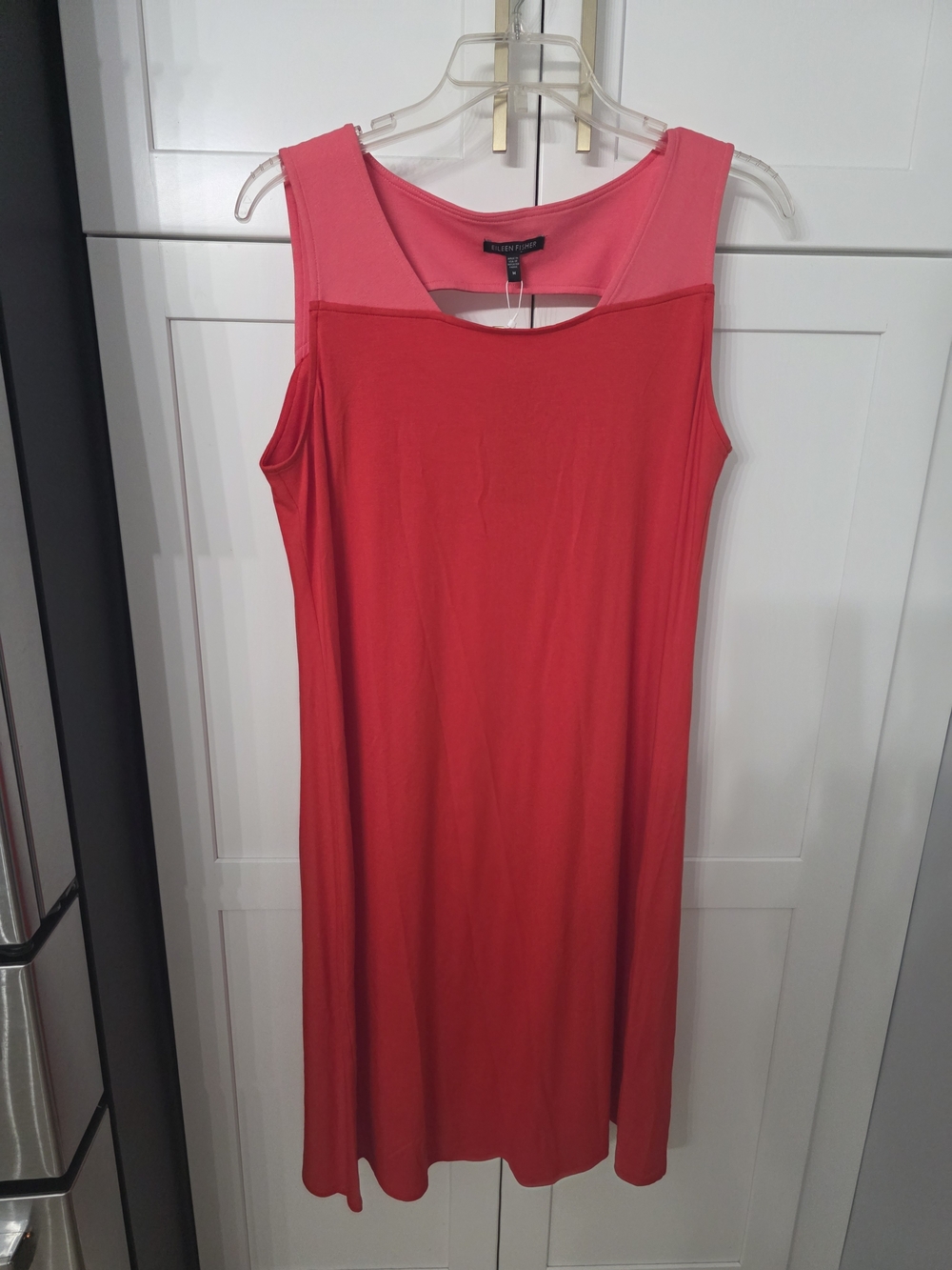 Eileen Fisher Two-Tone Pink and Red Sleeveless Dress